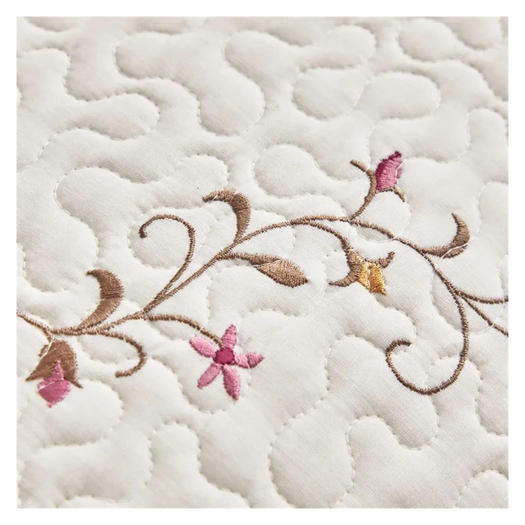 Embroidered Cotton Quilt & Coverlet Set, 3-Piece