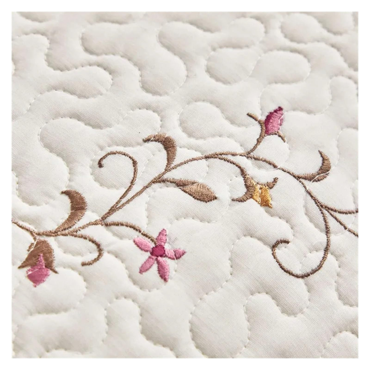 Embroidered Cotton Quilt & Coverlet Set, 3-Piece
