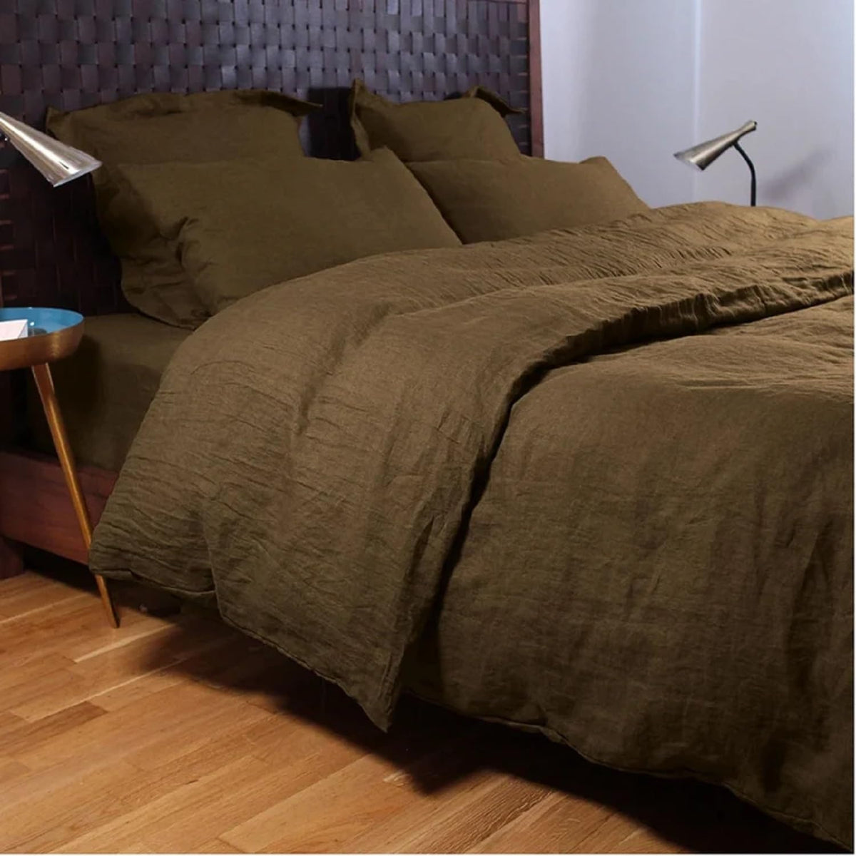 Magic Bedding Coffee Washed Cotton Reversible Duvet Cover Set