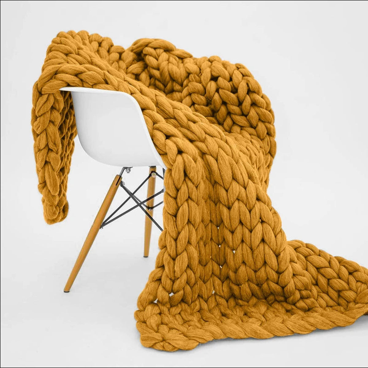 ZDJZMGZ Handmade Chenille Chunky Knit Throw, 120 x 150 cm