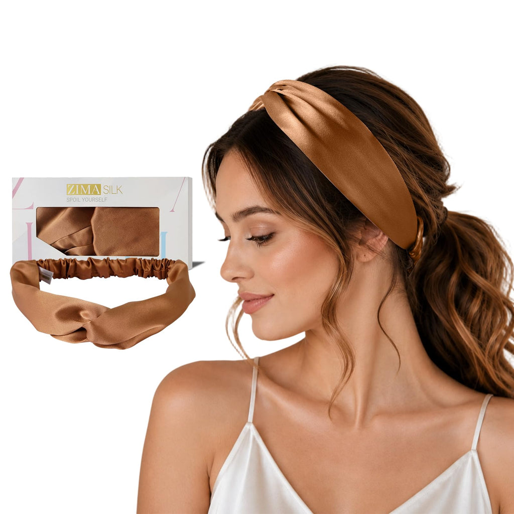 ZIMASILK Adjustable Mulberry Silk Elastic Headband