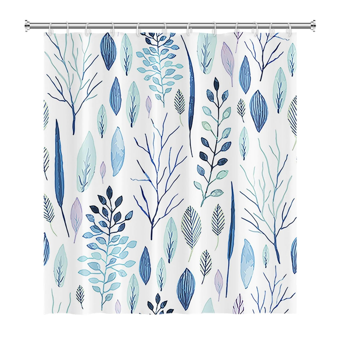 SRJUSV Floral Shower Curtain with Snap-In Liner & Sheer Window