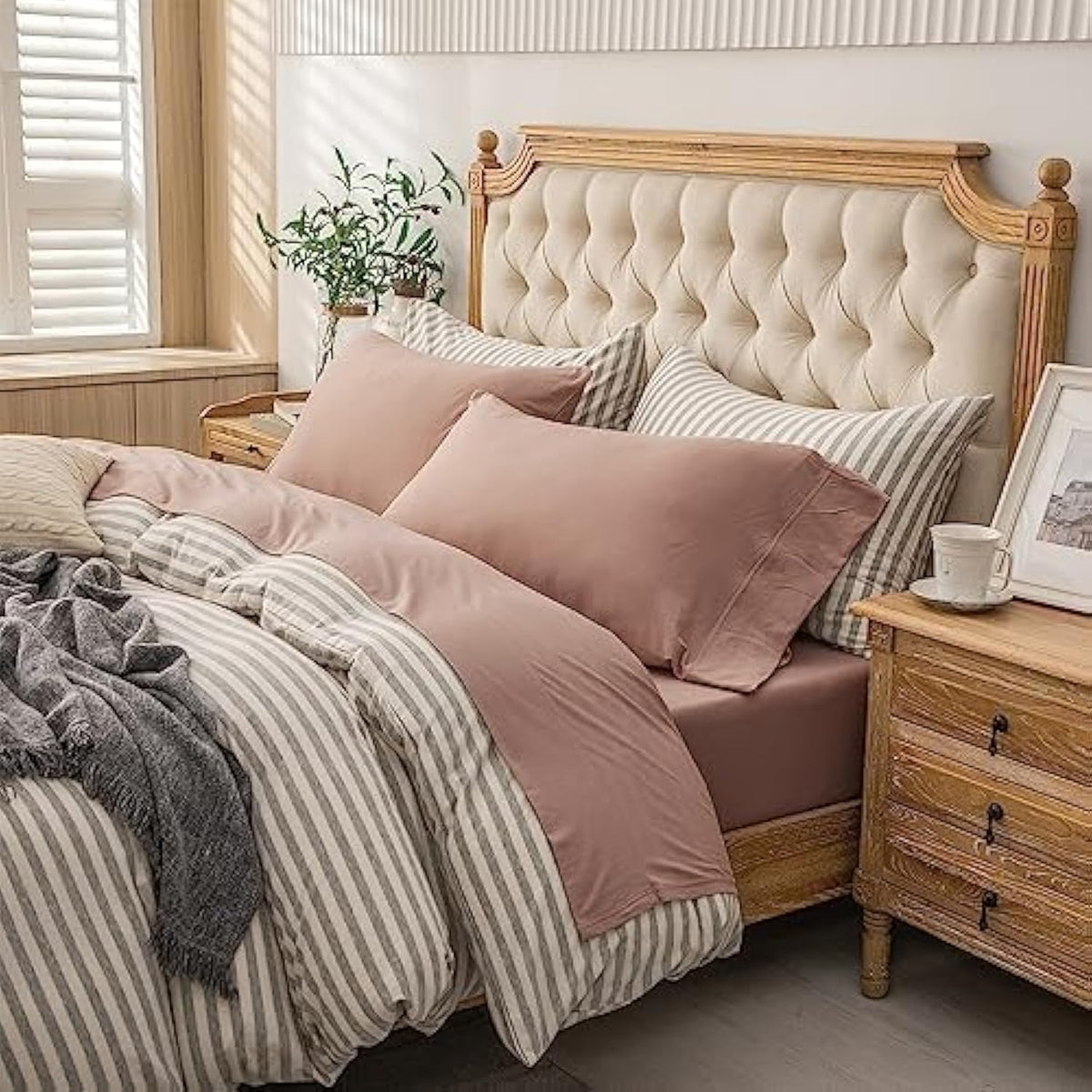 PURE ERA Soft Jersey Knit Cotton Bed Sheet Set