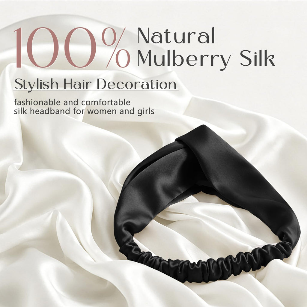 ZIMASILK Adjustable Mulberry Silk Elastic Headband