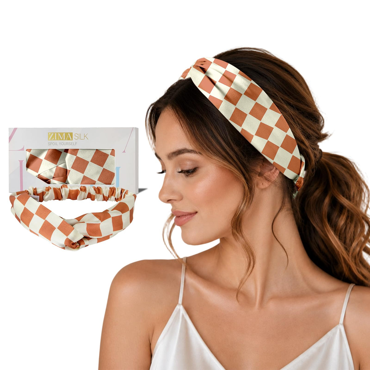 ZIMASILK Adjustable Mulberry Silk Elastic Headband