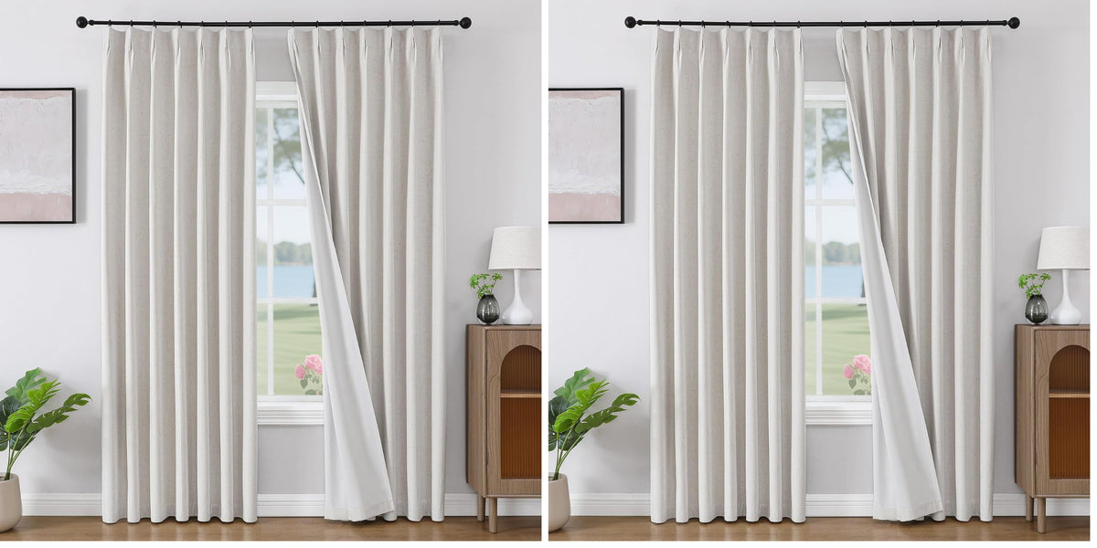 Joydeco ZJM647 Light-Filtering Linen-Blend Curtains