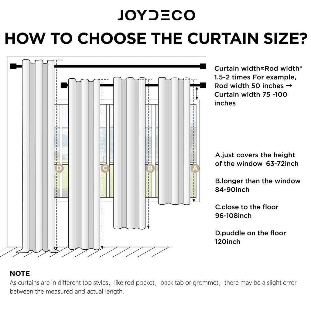 Joydeco ZJM647 Light-Filtering Linen-Blend Curtains