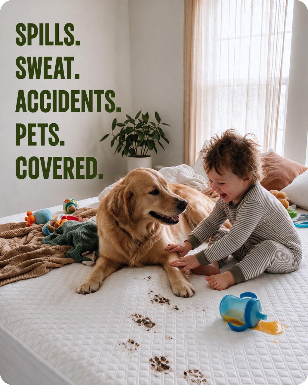SafeRest Waterproof Mattress Protector & Bed Cover