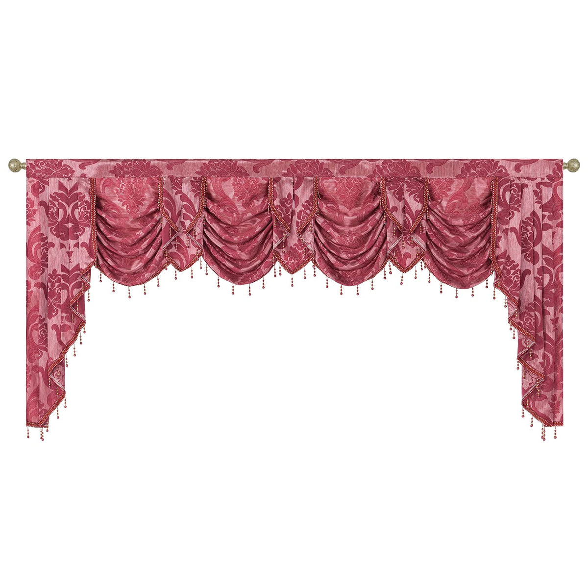 NAPEARL European Jacquard Waterfall Swag Curtain Valance
