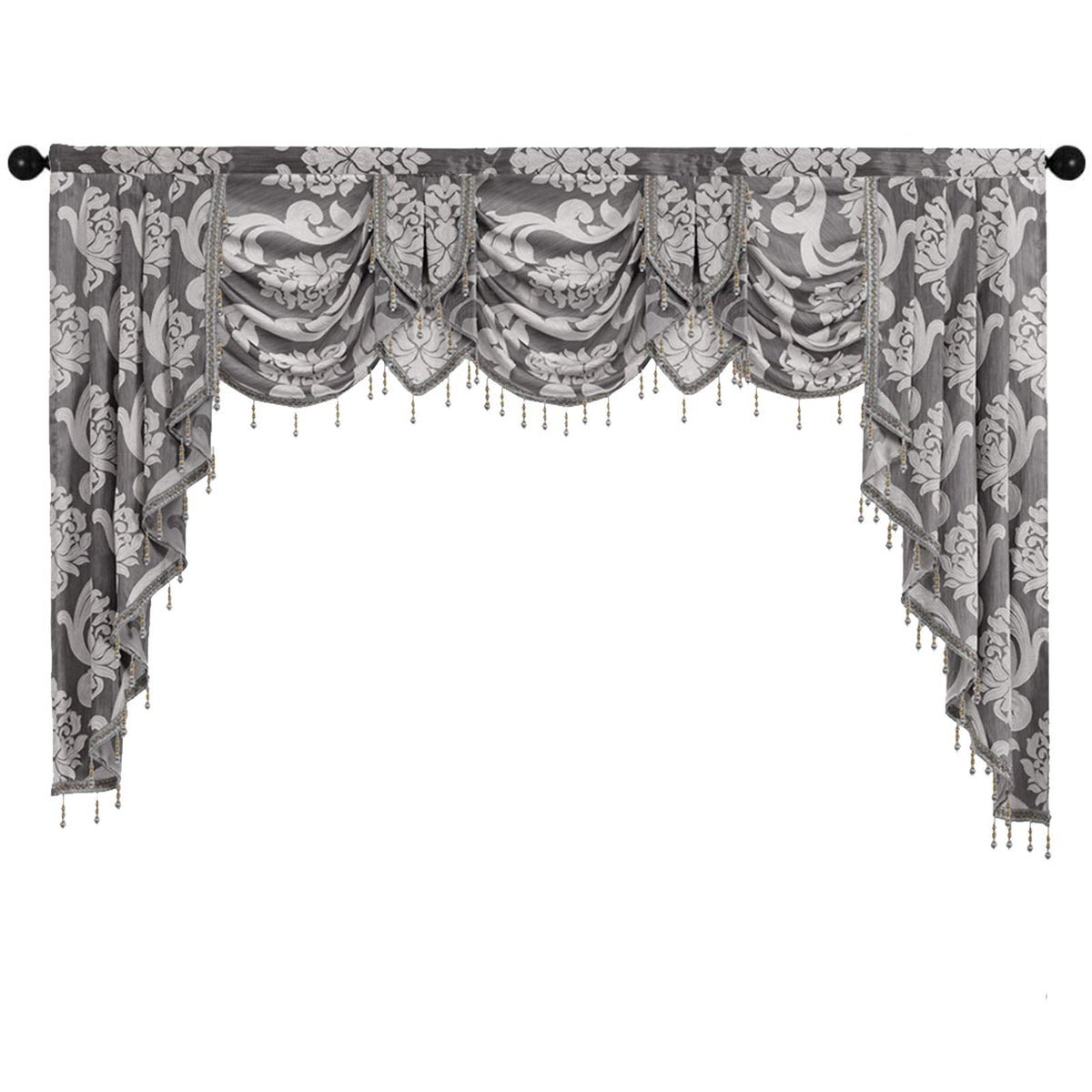 NAPEARL European Jacquard Waterfall Swag Curtain Valance
