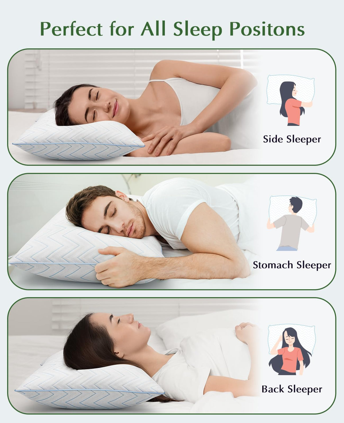 DIORIS Luxury Hotel Collection Queen Bed Pillows, Set of 2