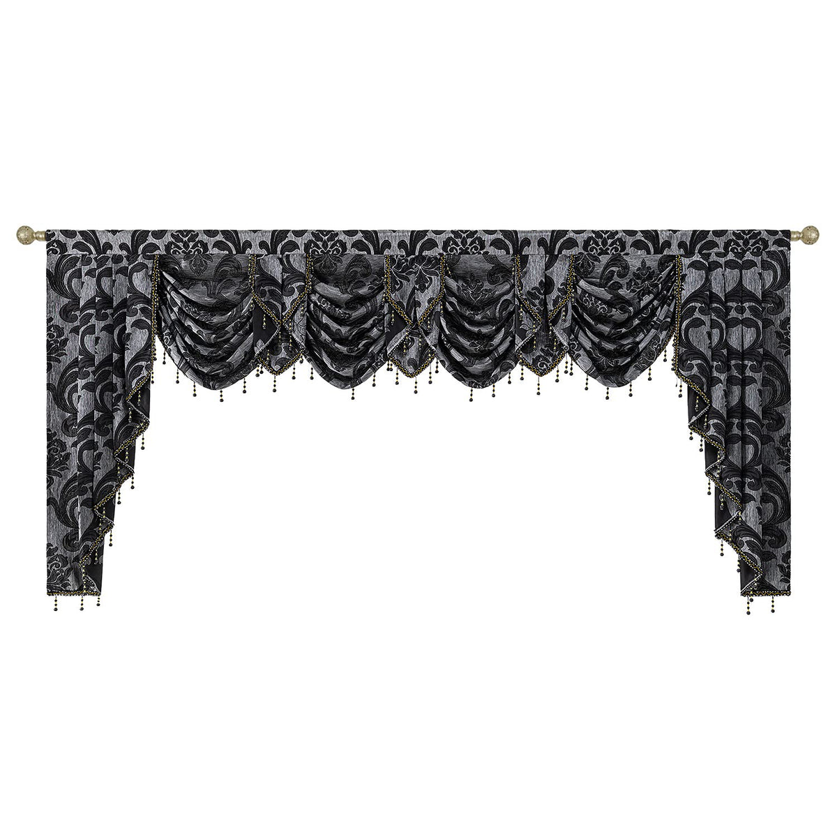 NAPEARL European Jacquard Waterfall Swag Curtain Valance