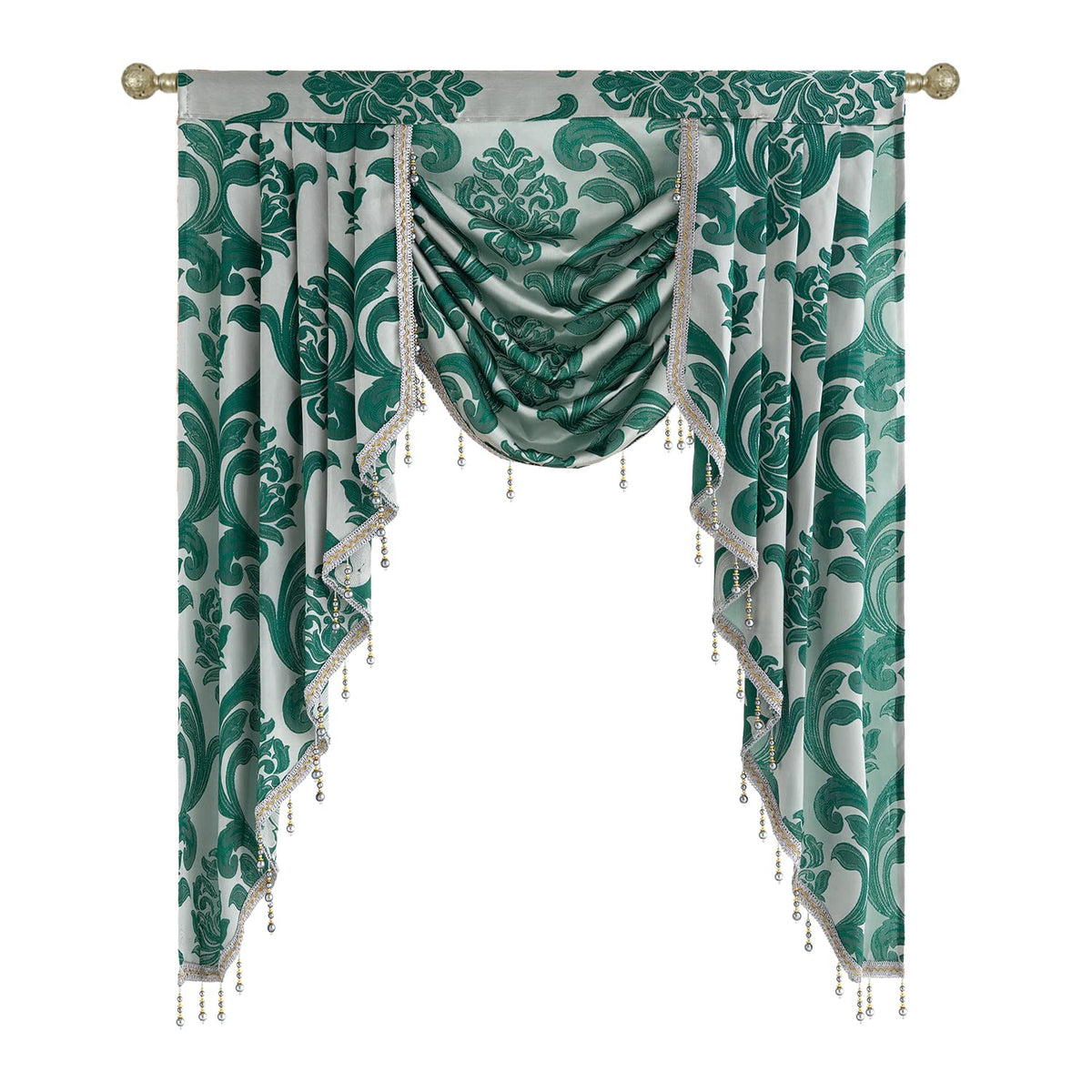 NAPEARL European Jacquard Waterfall Swag Curtain Valance