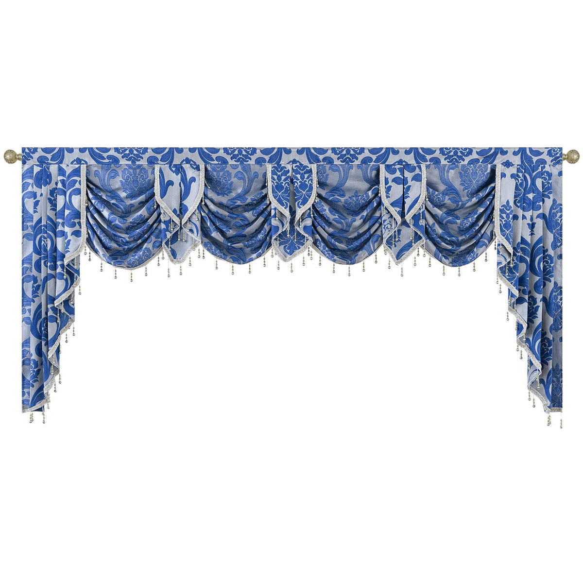 NAPEARL European Jacquard Waterfall Swag Curtain Valance