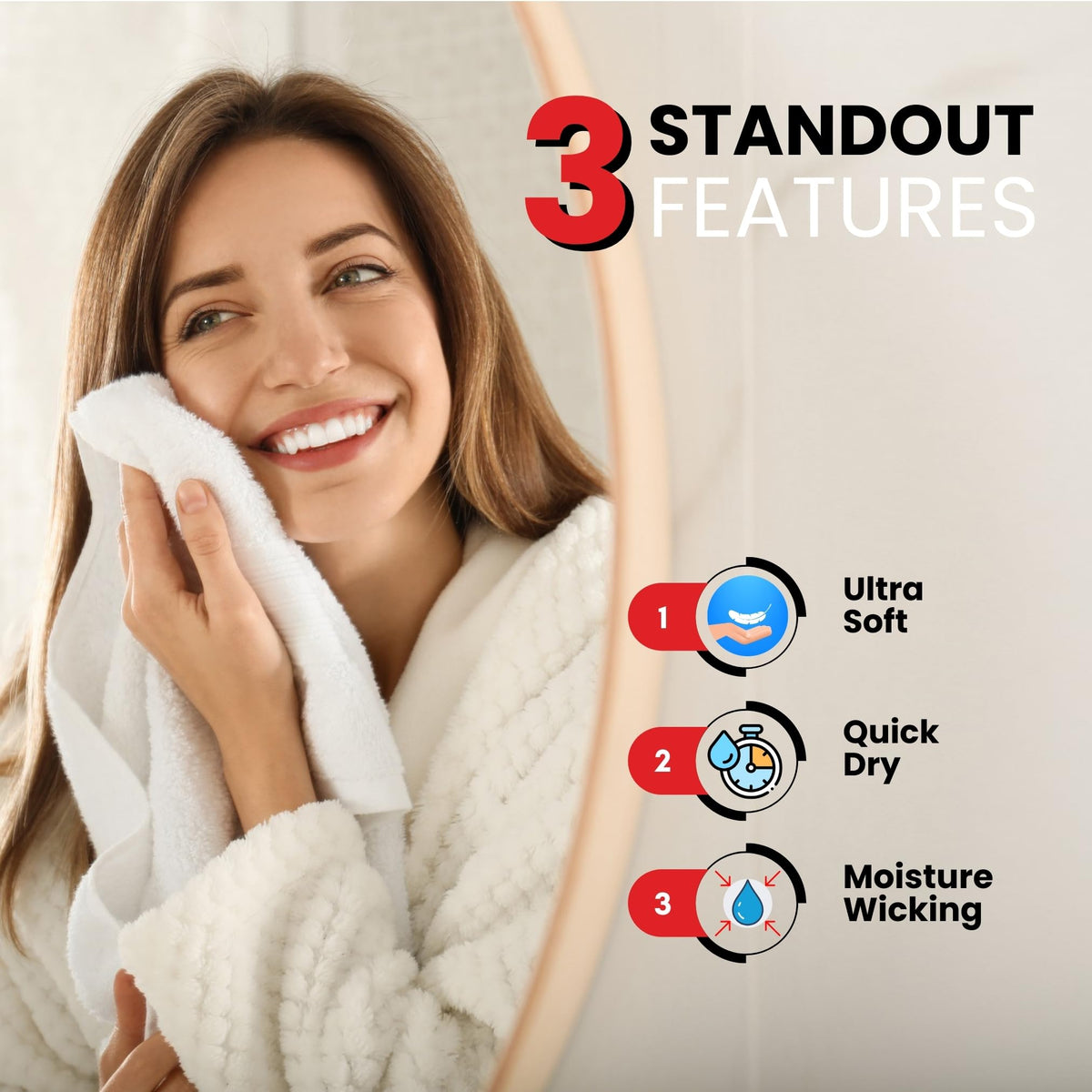 Infinitee Xclusives Ring-Spun Cotton Hand Towels, Set of 6