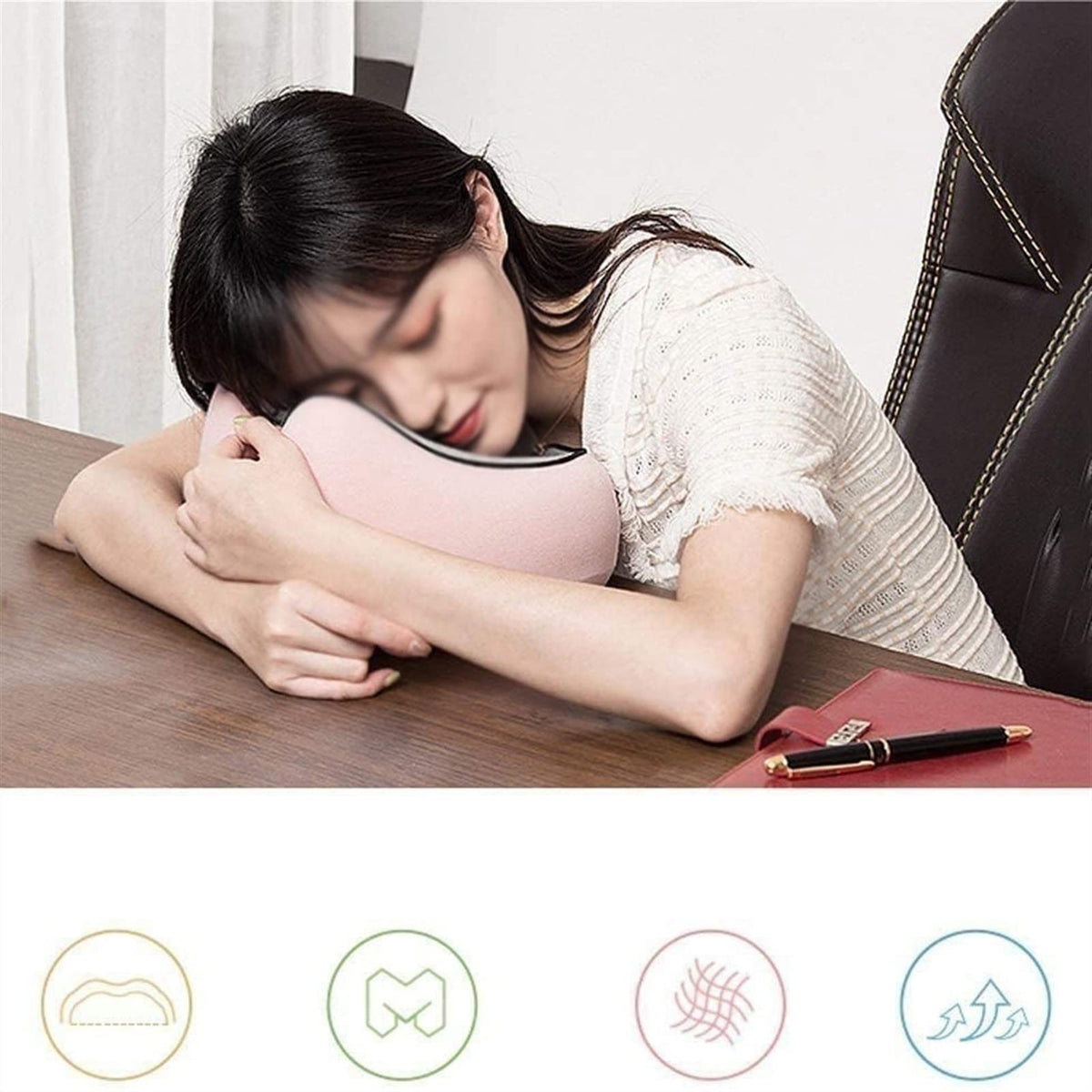 Adjustable 360° Memory Foam Travel Neck Pillow