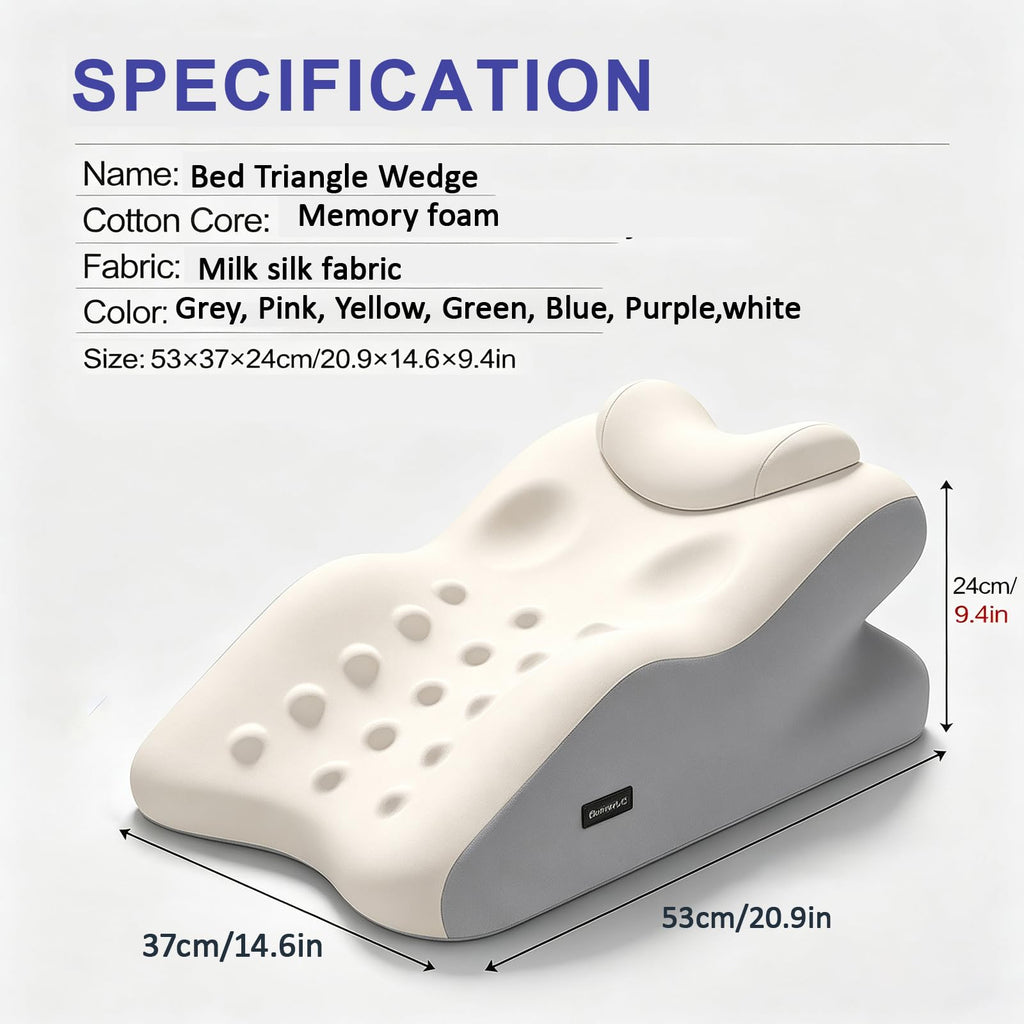 ZLGONRL Ergonomic Face-Down Memory Foam Wedge Pillow