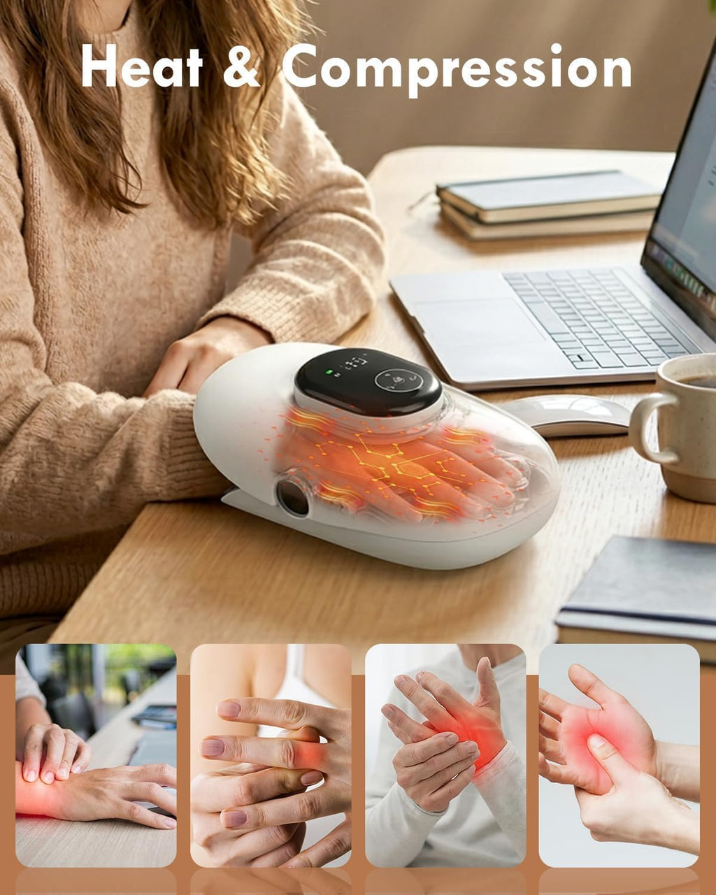 Cordless Heated Eye Mask & Air Compression Hand Massager