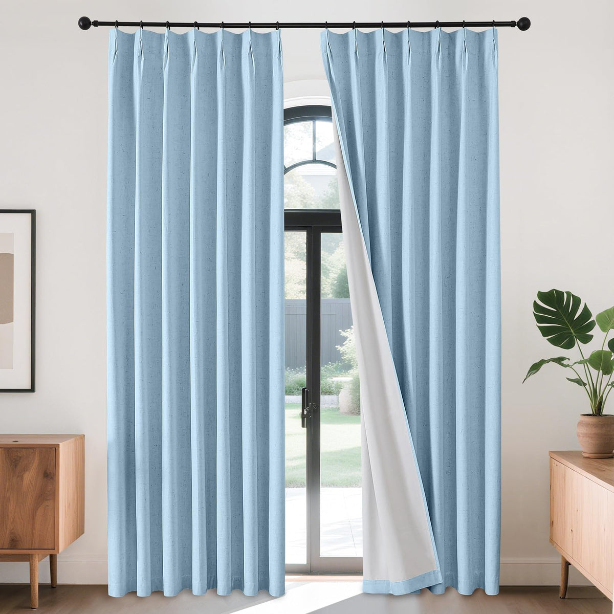 Joydeco ZJM647 Light-Filtering Linen-Blend Curtains