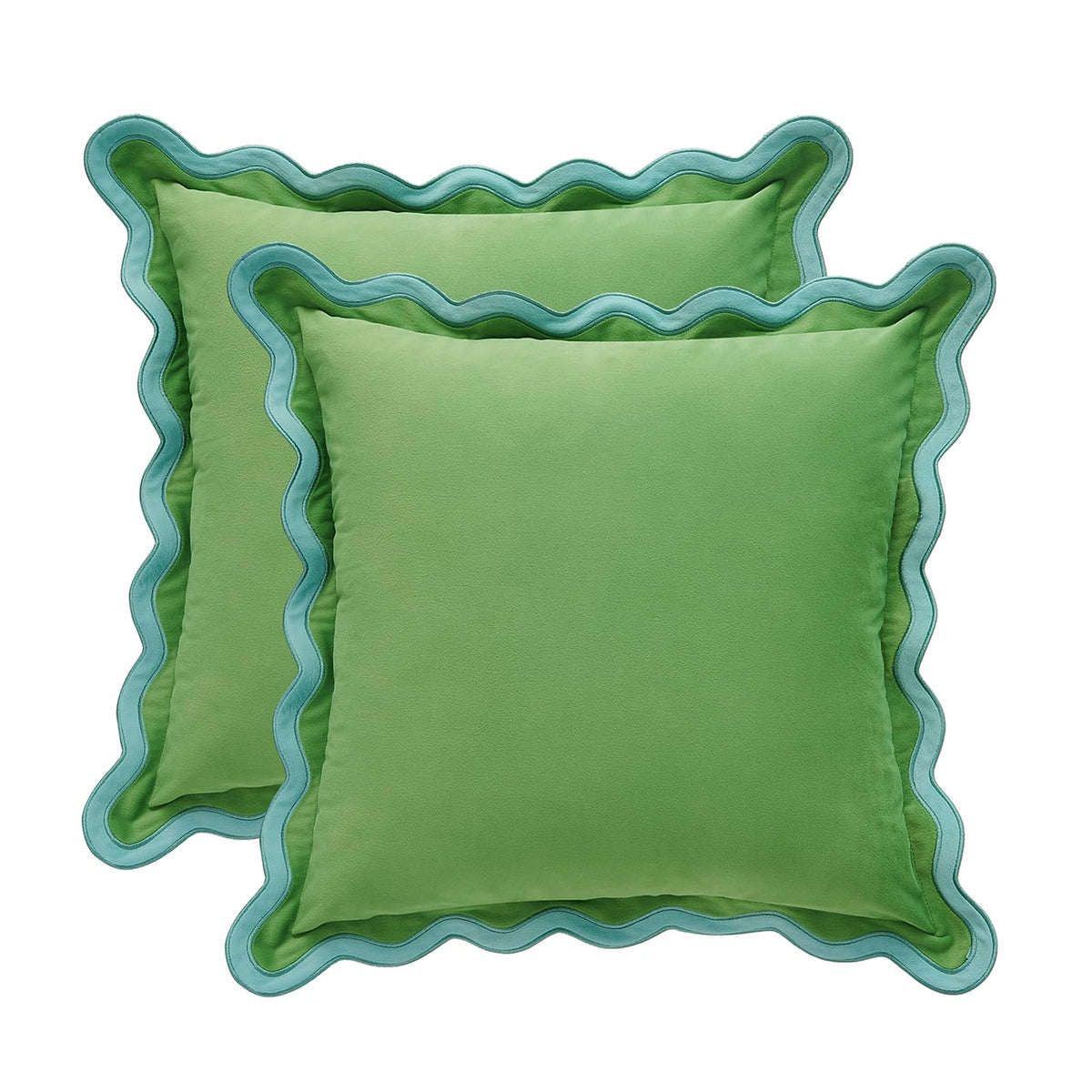 MONDAY MOOSE Velvet Scalloped Throw Pillow Covers, Set of 2