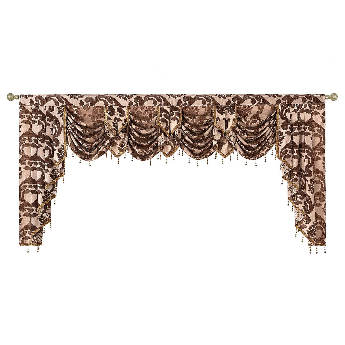 NAPEARL European Jacquard Waterfall Swag Curtain Valance