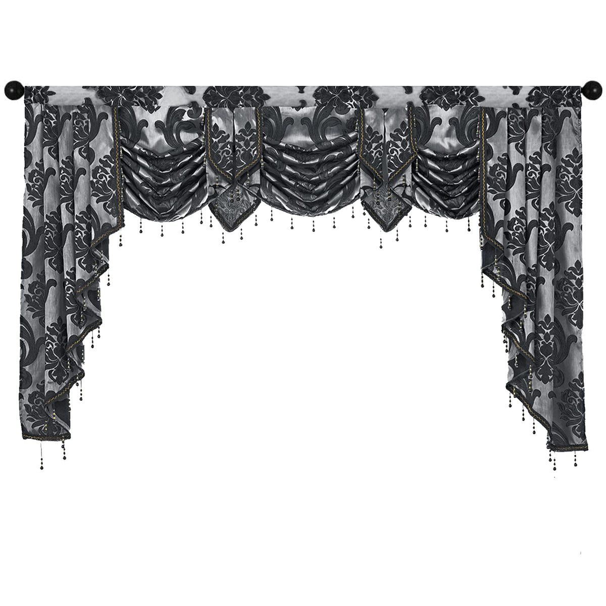 NAPEARL European Jacquard Waterfall Swag Curtain Valance