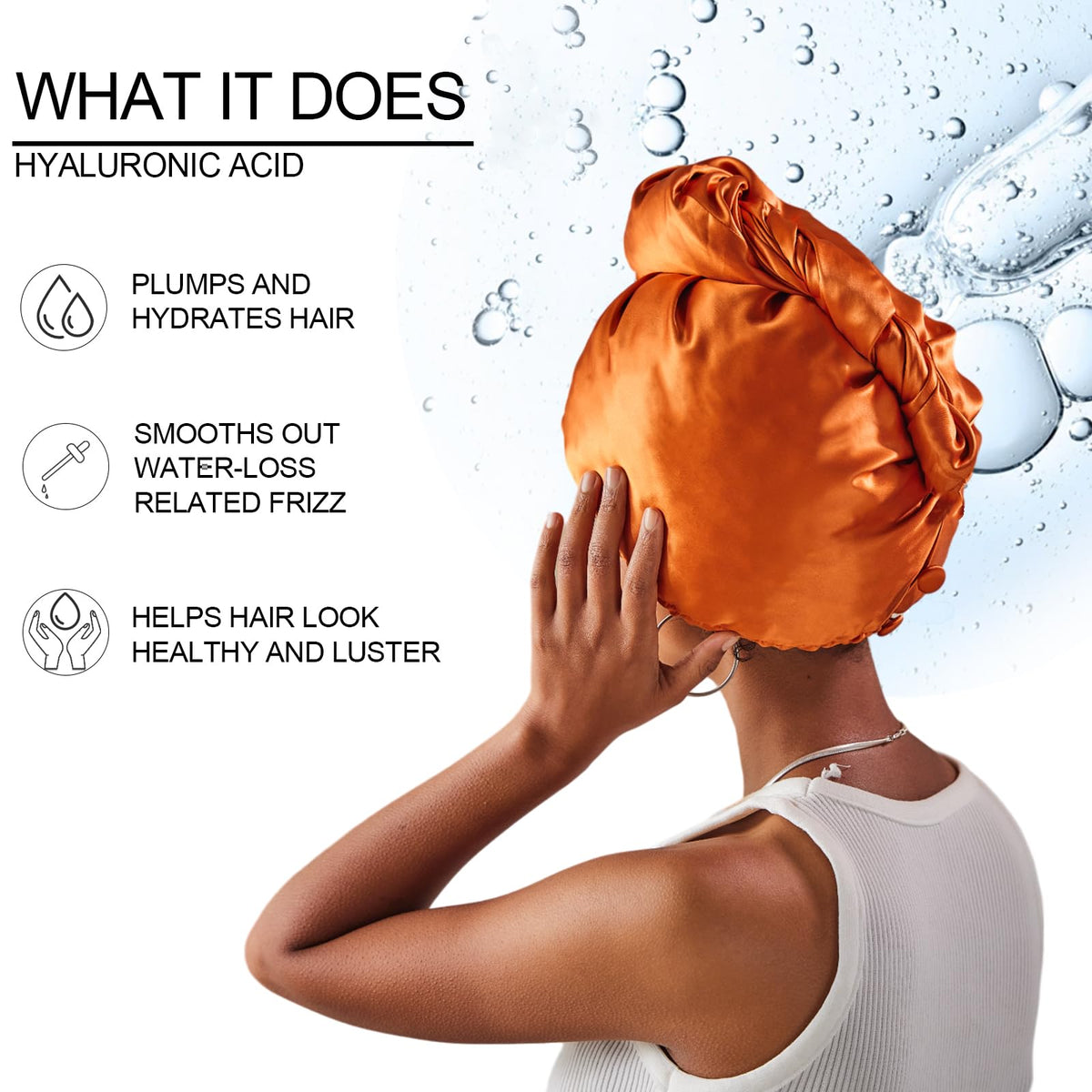 PROMEED Hyaluronic-Infused 23 Momme Mulberry Silk Hair Turban