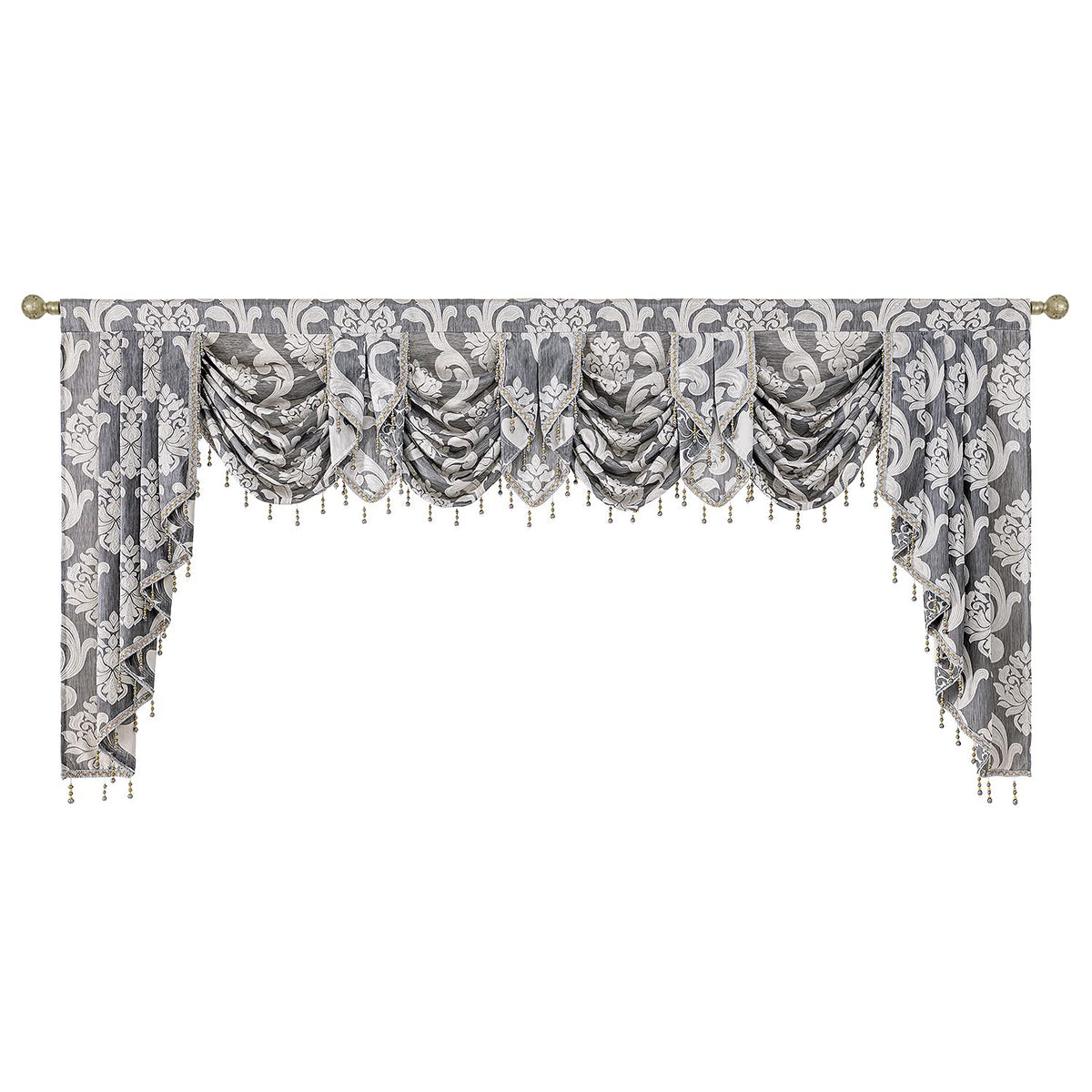 NAPEARL European Jacquard Waterfall Swag Curtain Valance