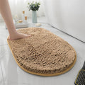 Non-Slip Oval Chenille Bathroom Rug, 1.6 x 2.6 ft