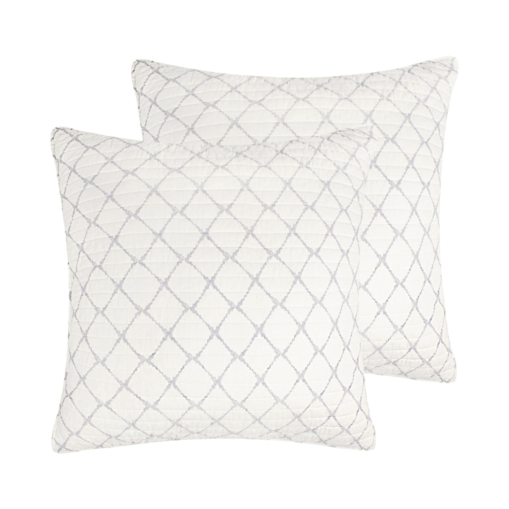 Levtex Home Becker Diamond Cotton Euro Sham Covers, Set of 2
