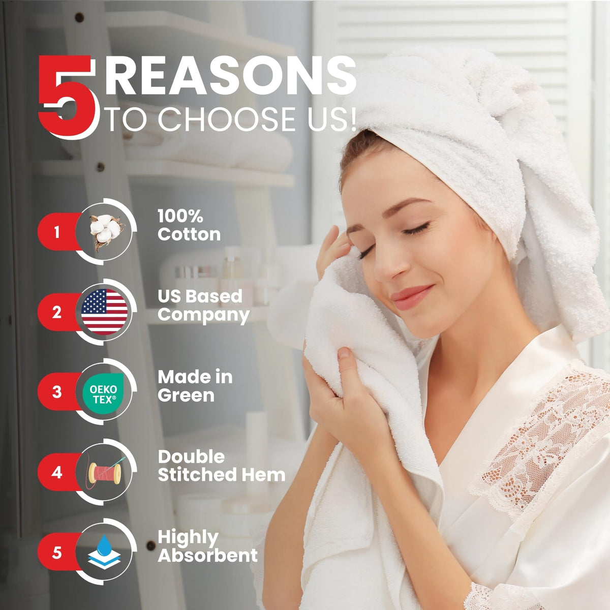Infinitee Xclusives Ring-Spun Cotton Hand Towels, Set of 6
