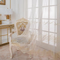 Eyelet Sheer Voile Curtains with Lace Trim, Set of 2