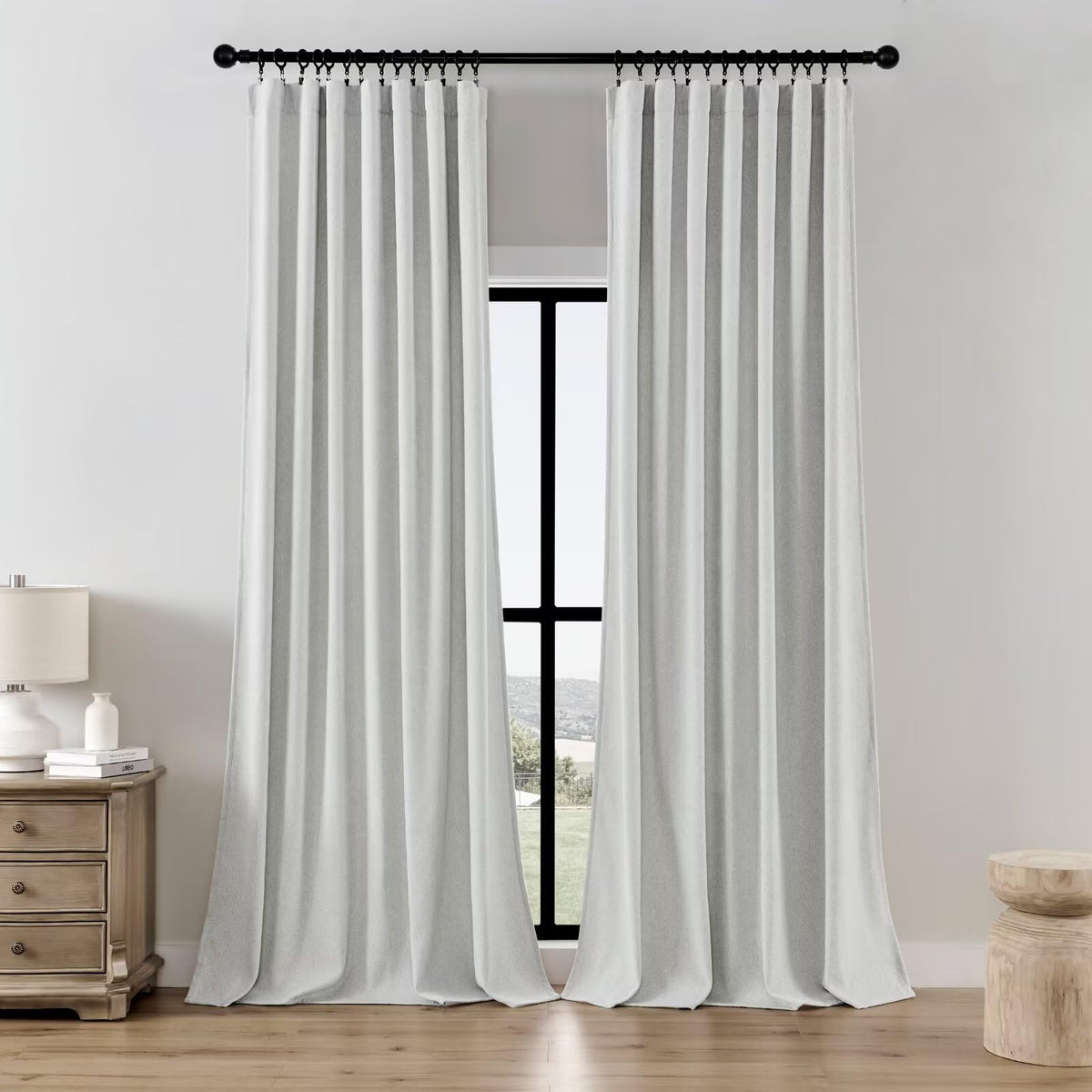 Joydeco ZJM647 Light-Filtering Linen-Blend Curtains