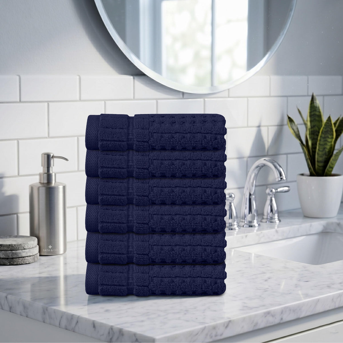 Home Weavers Willow 630 GSM Cotton Washcloths, Set of 6