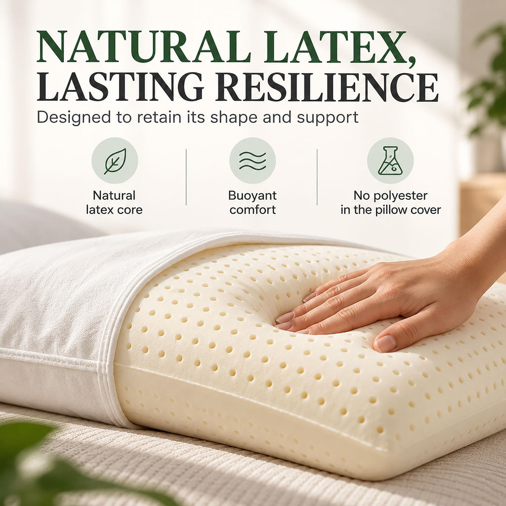 ORGANIC TEXTILES Latex Pillow with GOTS Organic Cotton Cover