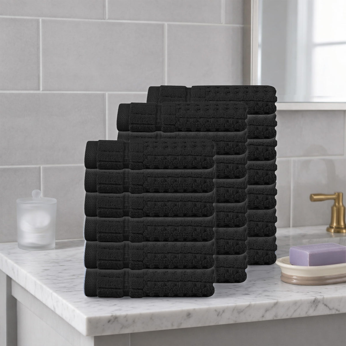 Home Weavers Willow 630 GSM Cotton Washcloths, Set of 6