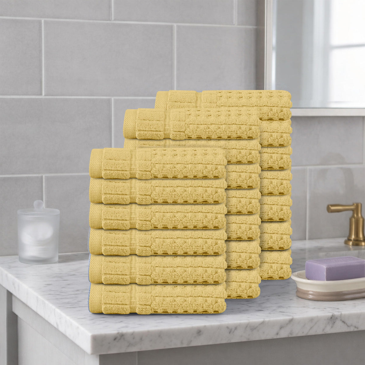 Home Weavers Willow 630 GSM Cotton Washcloths, Set of 6