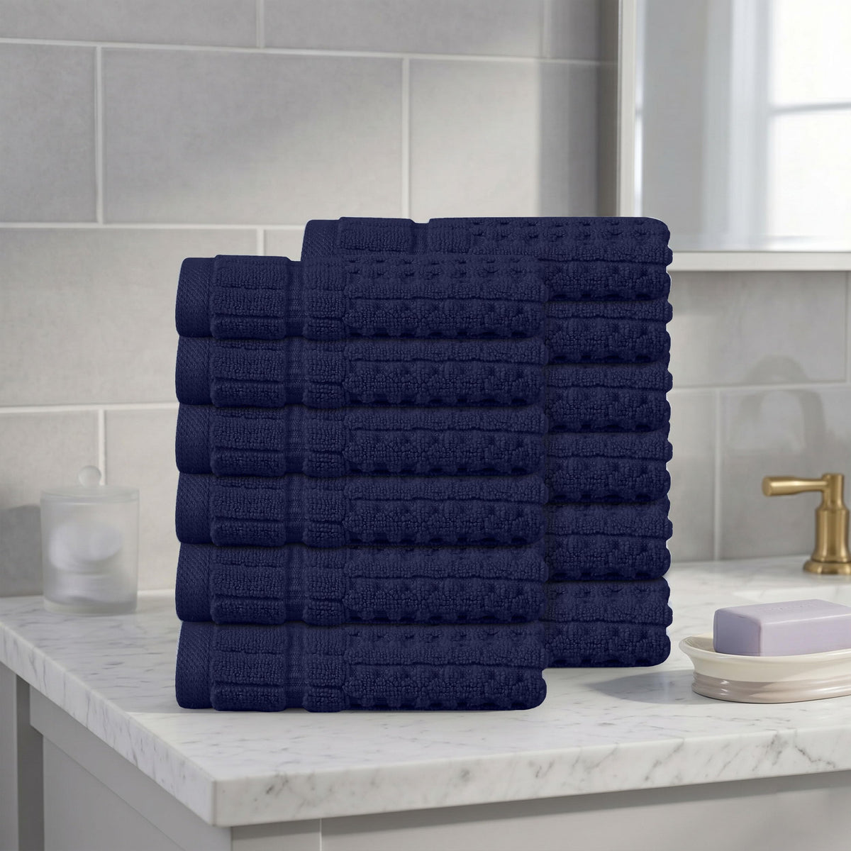 Home Weavers Willow 630 GSM Cotton Washcloths, Set of 6