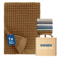 ONSEN Golden Ochre Supima Cotton Waffle Bath Sheet Set