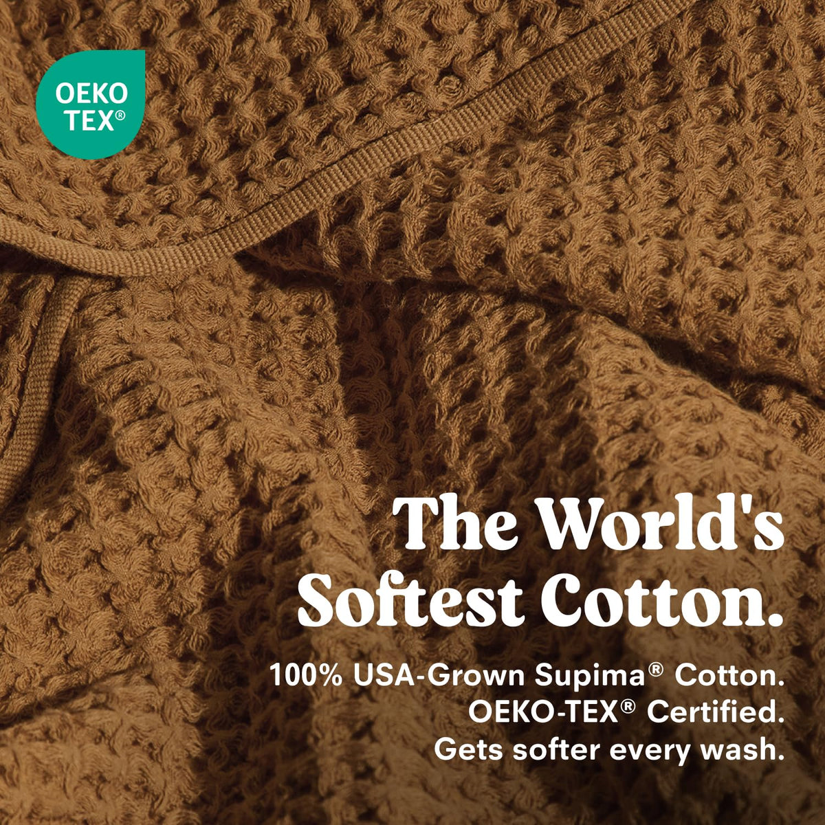 ONSEN Golden Ochre Supima Cotton Waffle Bath Sheet Set