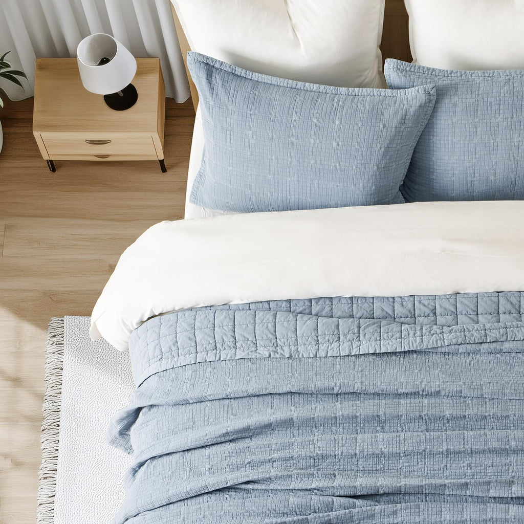 EVERGRACEHOME Stonewashed Cotton Quilt Bedding Set