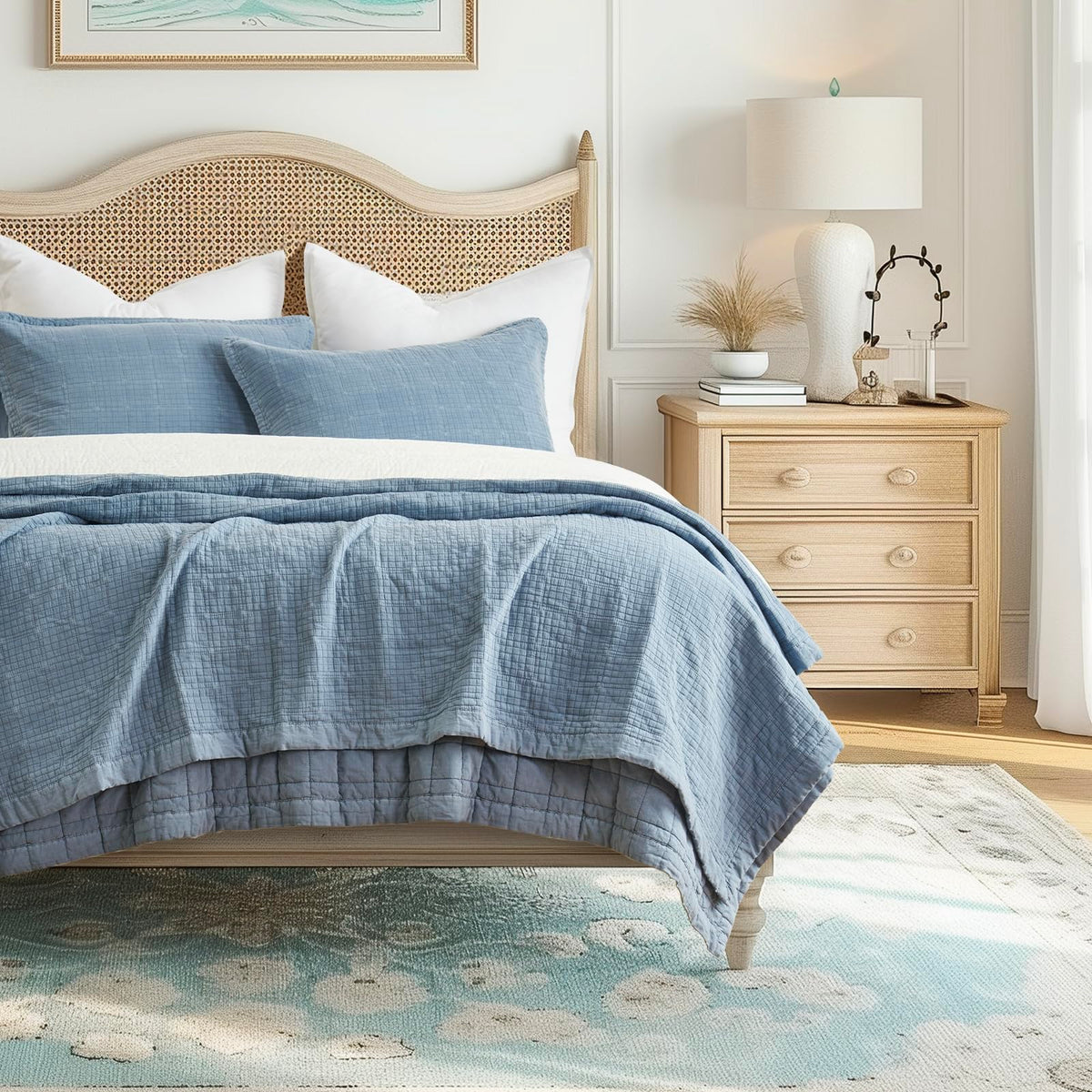 EVERGRACEHOME Stonewashed Cotton Quilt Bedding Set