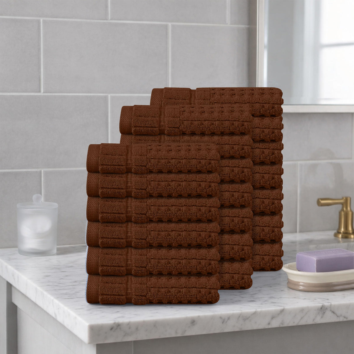 Home Weavers Willow 630 GSM Cotton Washcloths, Set of 6