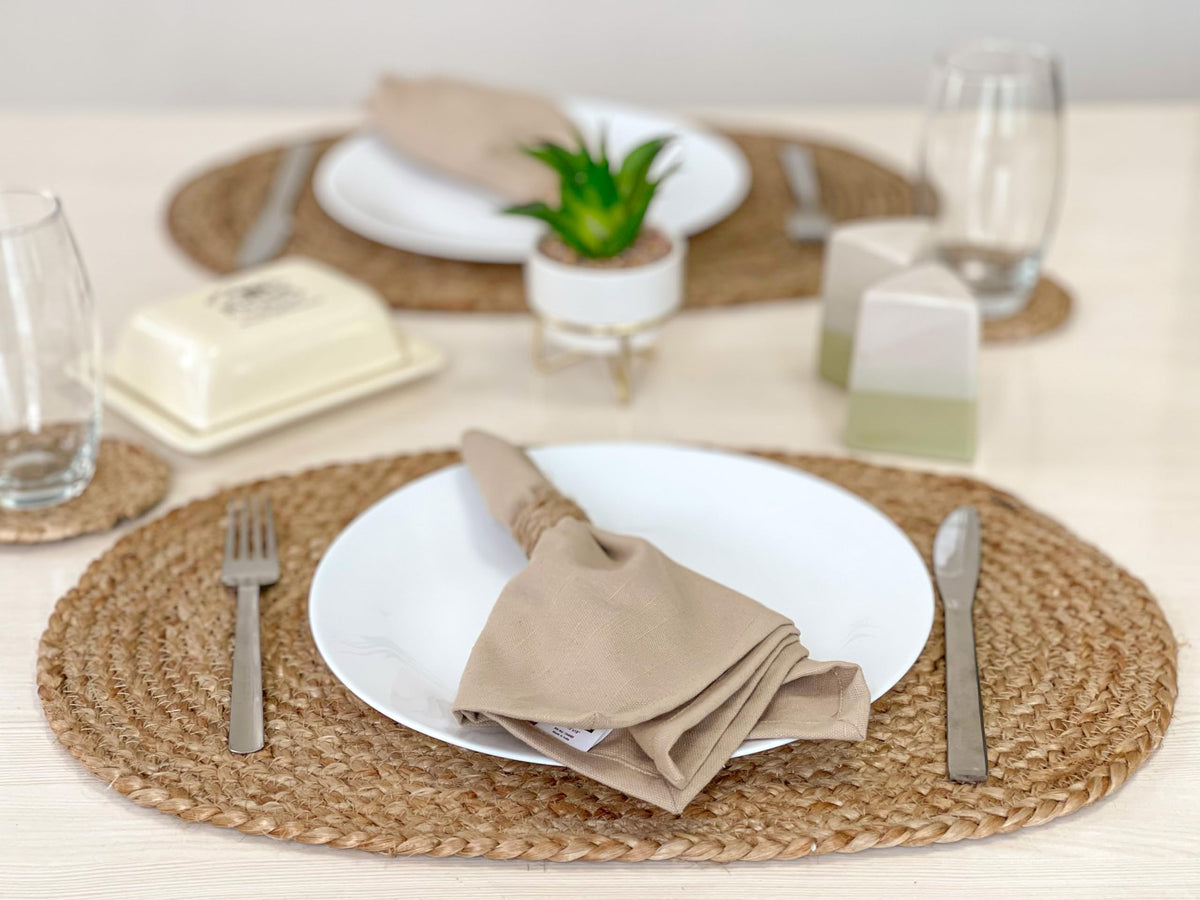 Chardin Home Verona 15-Inch Jute & Cotton Placemats, Set of 4
