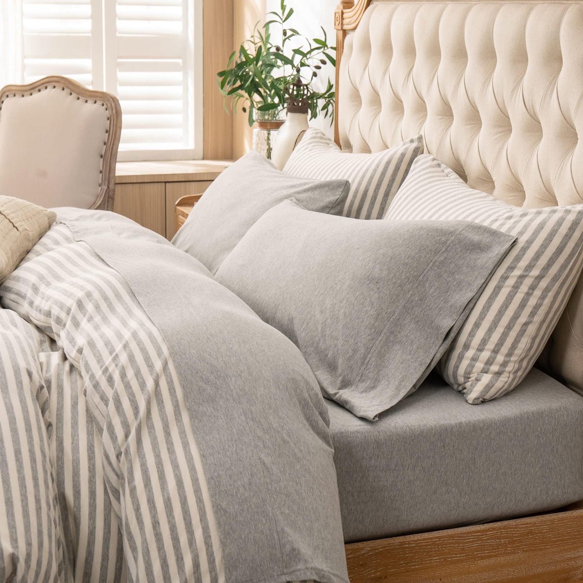 PURE ERA Soft Jersey Knit Cotton Bed Sheet Set