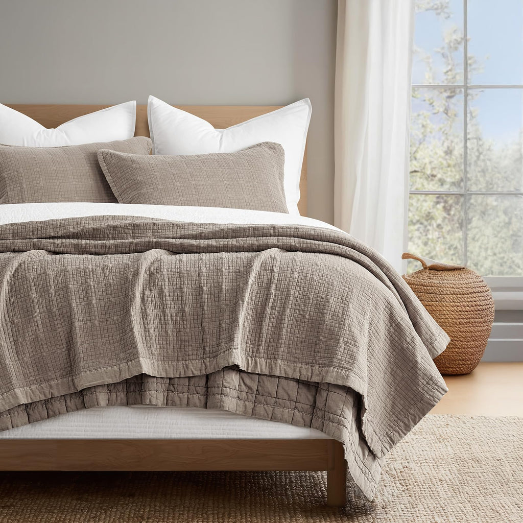 EVERGRACEHOME Stonewashed Cotton Quilt Bedding Set