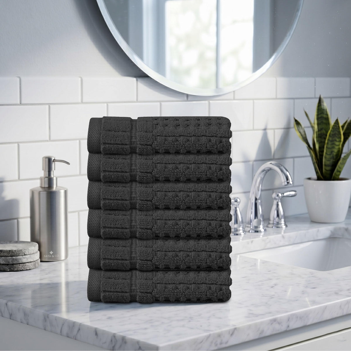 Home Weavers Willow 630 GSM Cotton Washcloths, Set of 6