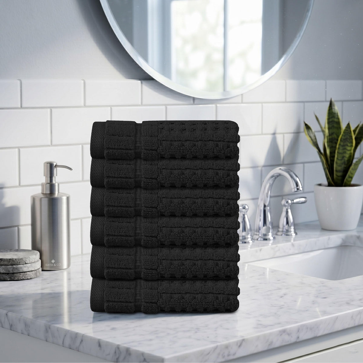 Home Weavers Willow 630 GSM Cotton Washcloths, Set of 6