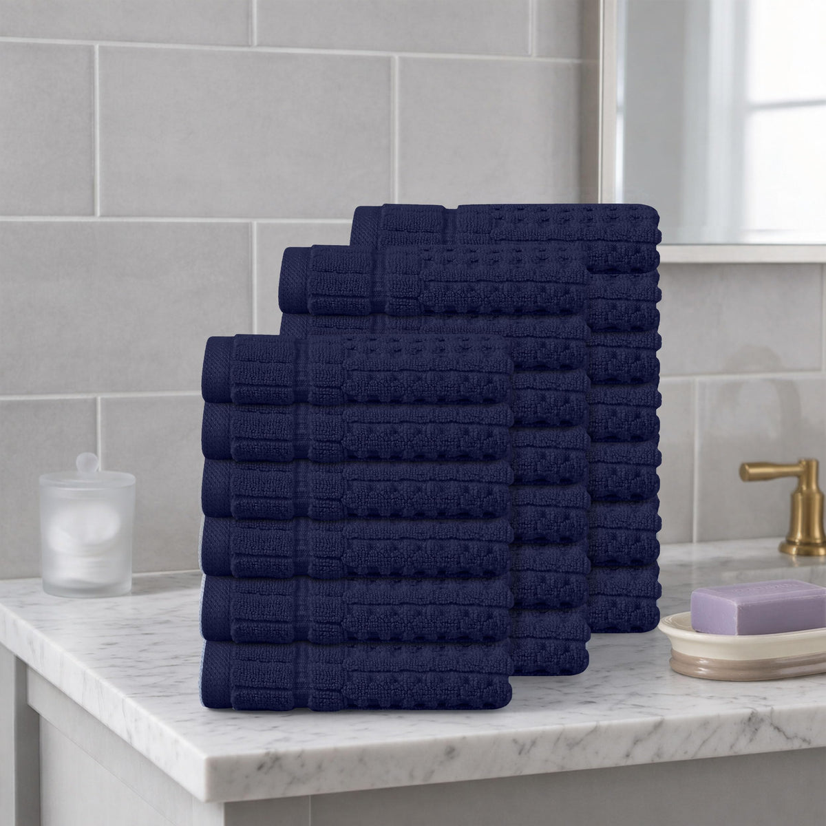 Home Weavers Willow 630 GSM Cotton Washcloths, Set of 6