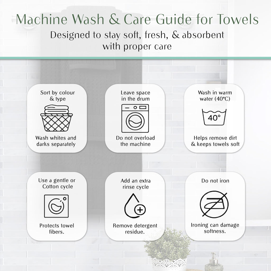 Home Weavers Willow 630 GSM Cotton Washcloths, Set of 6